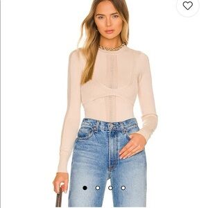 Lovers‎ + Friends Izario Layered Sweater in Tan size small